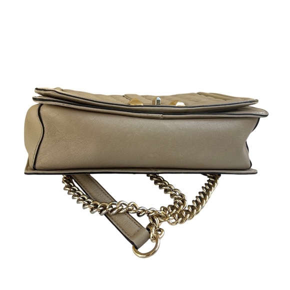 Rebecca Minkoff Leather Quilted Gold Chain Purse Tan - Picture 5 of 5